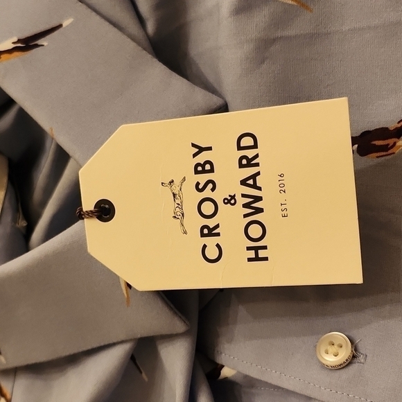 Crosby & Howard Stretch Fabric Light Blue Button Down LS Bird Sz. XL Dress Shirt - Picture 3 of 16